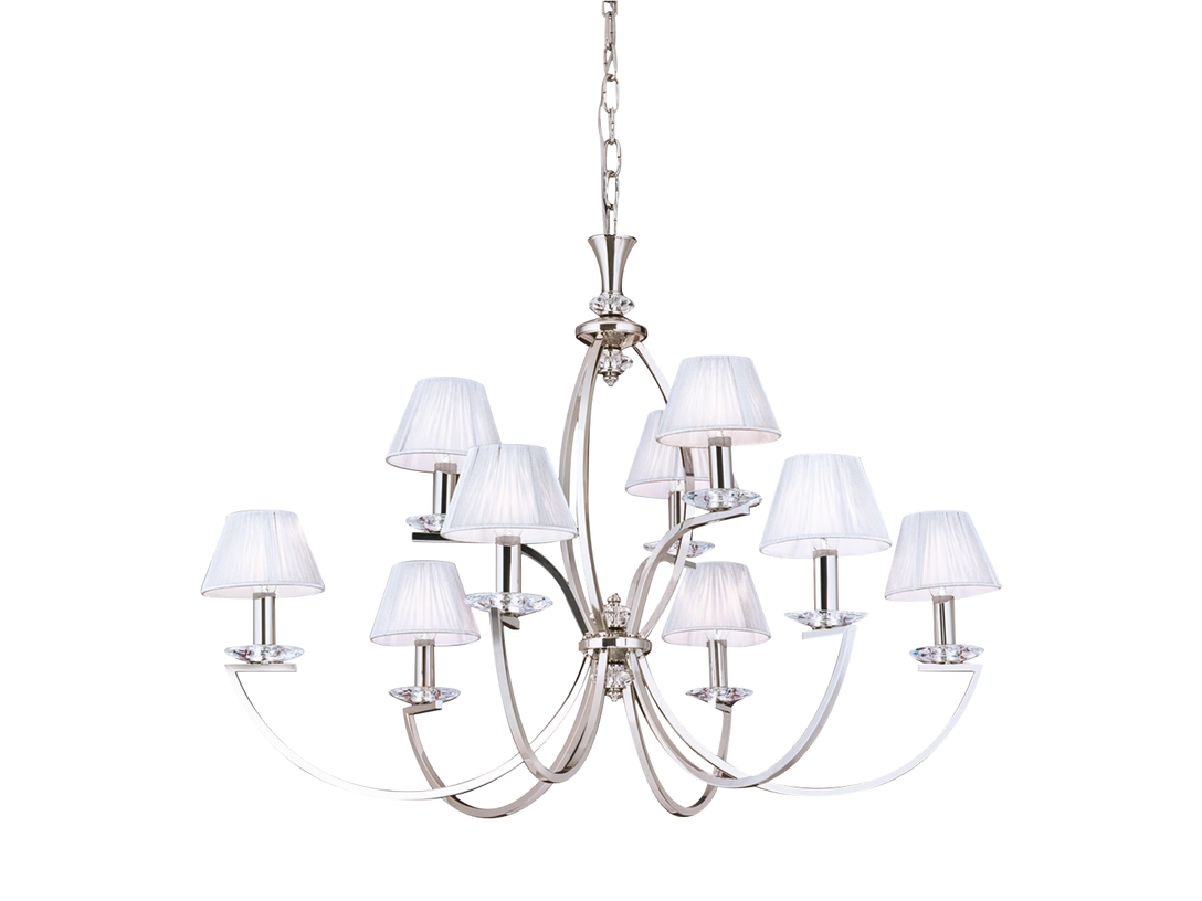 Lampa wisząca Orion Avala LU E14x9, kolor srebrny, materiał stal szlachetna